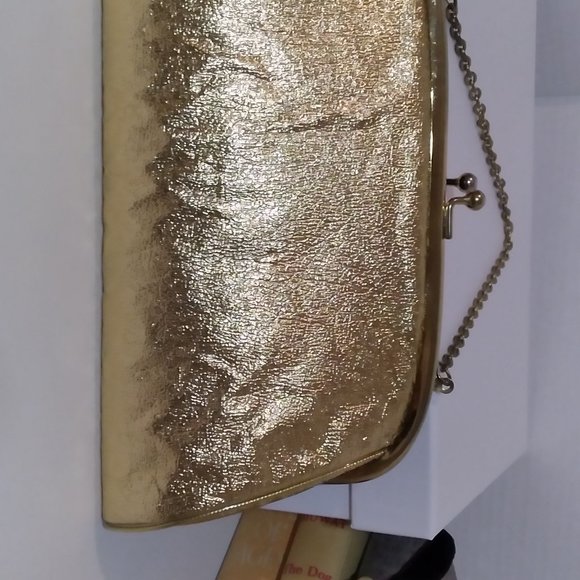 Vintage Gold Lame Handbag/Purse, Evening Clutch - Picture 2 of 6